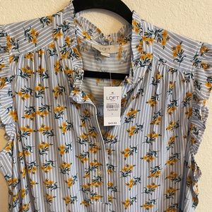 NWT LOFT Ruffled Collar Blouse